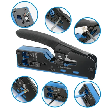 Профессиональный кримпер для сквозных коннекторов RJ45 CAT5/CAT6/CAT7